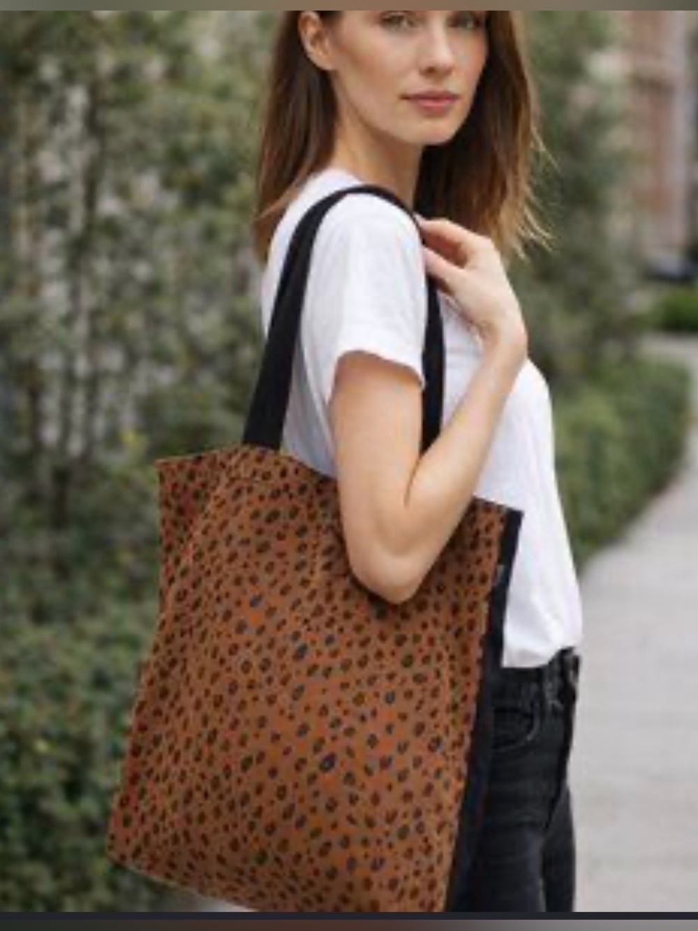 𝑽𝒆𝒓𝒚 𝑹𝒂𝒓𝒆 BAGGU + WEST ELM Canvas Cheetah Tote Shoulder Bag